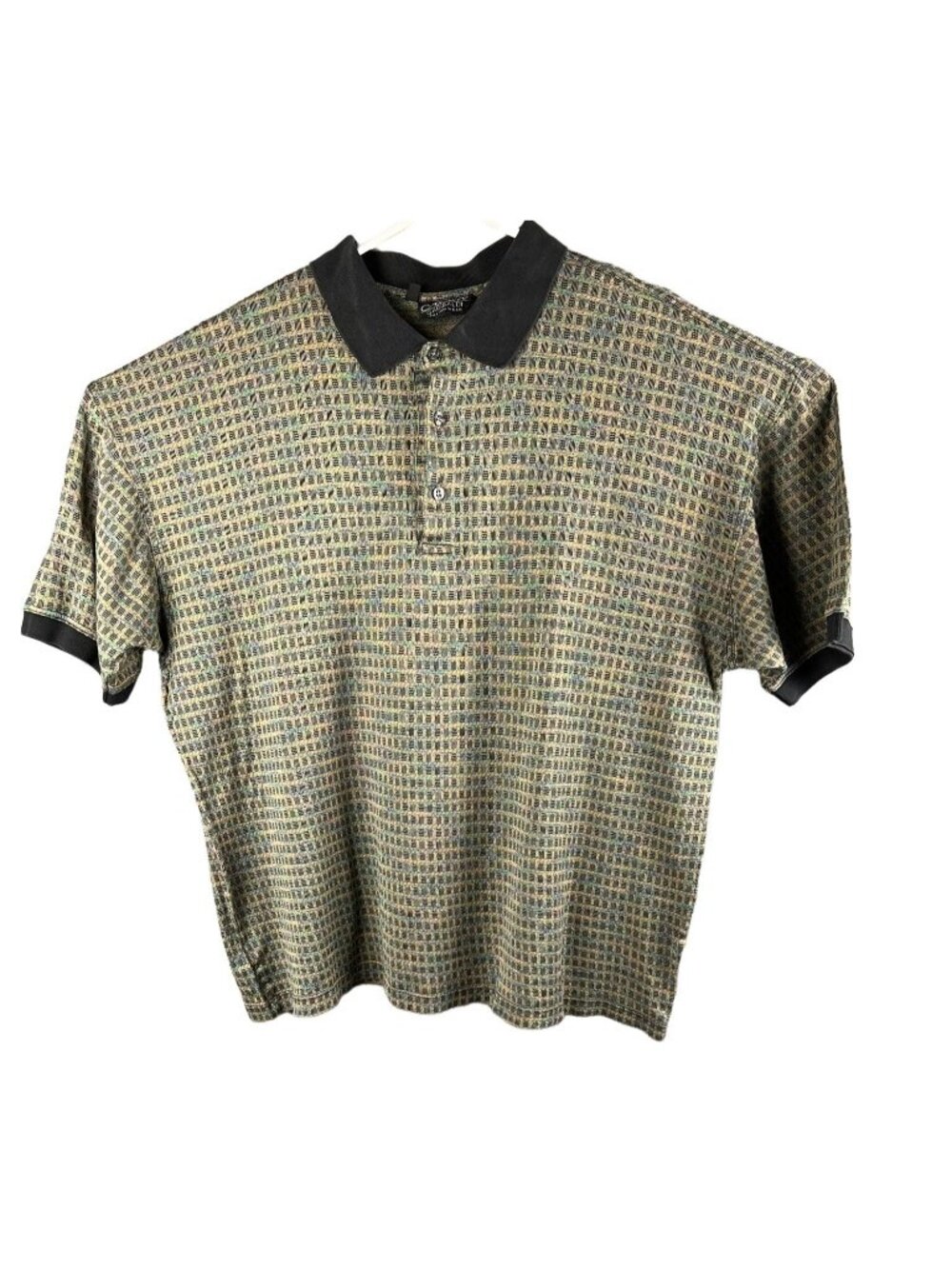 Arturo Garibaldi XLT Polo Shirt Multicolor Pattern Short Sleeve Knit Men’s Top